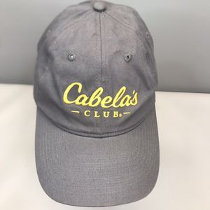Cabelas Club Hat Cap Strap Back Mens Gray Adjustable Logo C1
